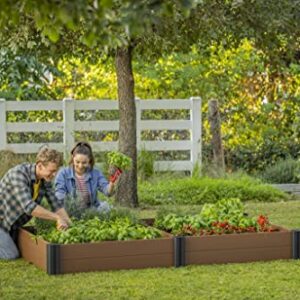 Keter Vista Modular Raised Garden Bed Durable Outdoor Planter for Vegetables Flowers, Herbs, and Succulents, Brown