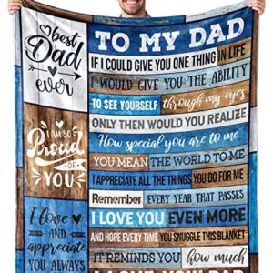 Dad Birthday Gifts for Dad from Daughter Son Best Christmas Dad Gifts Soft Throw Blanket Valentines Day Birthday Gifts for Dad for Bedding Sofa(Dad Gifts, 50 x 60 Inch)