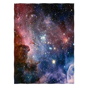 goodbath space throw blanket, galaxy universe star fleece blanket for sofa couch chairs, 60 x 50 inch, colorful