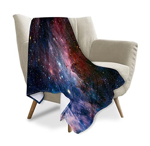 Goodbath Space Throw Blanket, Galaxy Universe Star Fleece Blanket for Sofa Couch Chairs, 60 x 50 Inch, Colorful