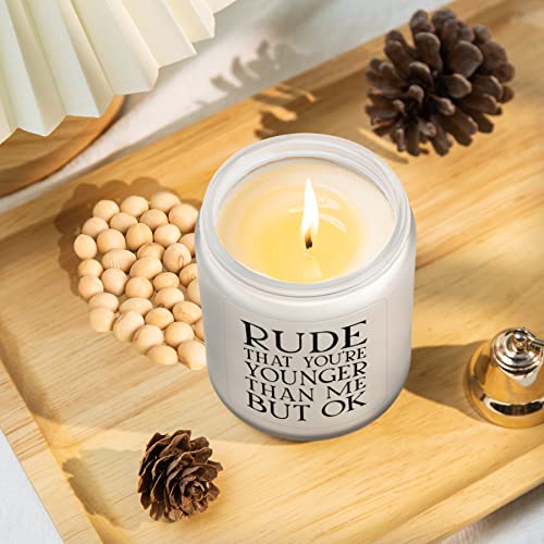 Funny Birthday Gifts for Women Friend Female, Rude That You are Younger Scent Candles, Best 18th 21th 30th 40th Gifts for Sister Bestie Girl Daughter Niece - Lemongrass Sage