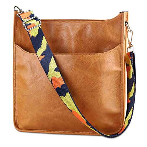 KITATU Crossbody Bag for Women Hobo Handbags - Vegan Leather Designer Purse Shoulder Zipper Bag with 2 Adjustable Straps