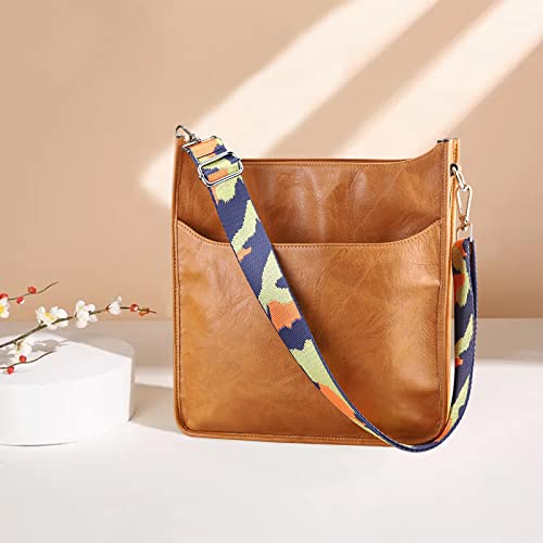 KITATU Crossbody Bag for Women Hobo Handbags - Vegan Leather Designer Purse Shoulder Zipper Bag with 2 Adjustable Straps