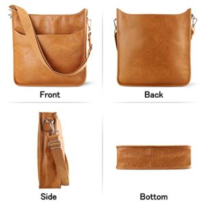 KITATU Crossbody Bag for Women Hobo Handbags - Vegan Leather Designer Purse Shoulder Zipper Bag with 2 Adjustable Straps