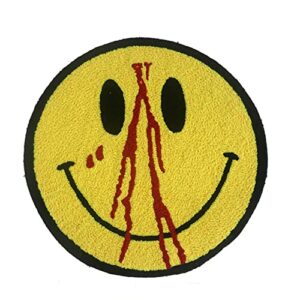 lotus atelier 20 in. smiley face rug fashion | rugs for bedroom teen room decor | hypebeast rug smiley face bullet hole | bathroom rugs | aesthetic home decor