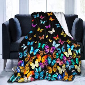butterfly blanket beautiful butterfly throw blanket ultra soft flannel colorful butterflies blanket gifts for kids adults 50″x40″