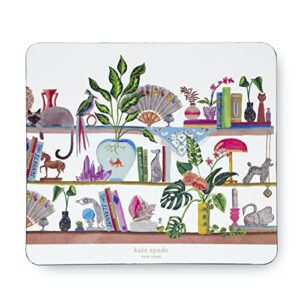 kate spade new york leatherette mouse pad, 9″ x 8″ mouse mat with non-slip back, cute mouse pad for office desk, bookshelf