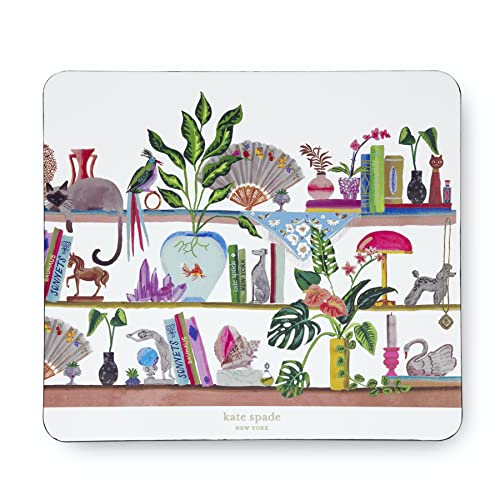 Kate Spade New York Leatherette Mouse Pad, 9" x 8" Mouse Mat with Non-Slip Back, Cute Mouse Pad for Office Desk, Bookshelf