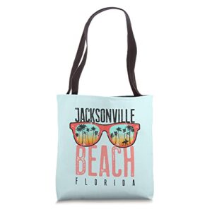 jacksonville beach florida sunset retro surf jacksonville tote bag