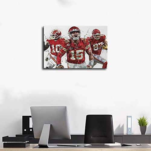 Patrick Mahomes, Tyreek Hill, Travis Kelce Poster Art Canvas Wall Art Decor Paintings Picture for Home Living Room Decoration Unframe:12x18inch(30x45cm)