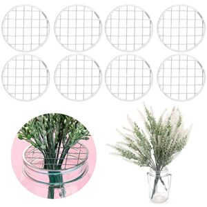 aster 8 pieces mason jar flower insert lid for wide mouth canning jars flower lid insert with square grids for fixing plants flower arrangement, vase decoration accessories