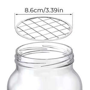 ASTER 8 Pieces Mason Jar Flower Insert Lid for Wide Mouth Canning Jars Flower Lid Insert with Square Grids for Fixing Plants Flower Arrangement, Vase Decoration Accessories