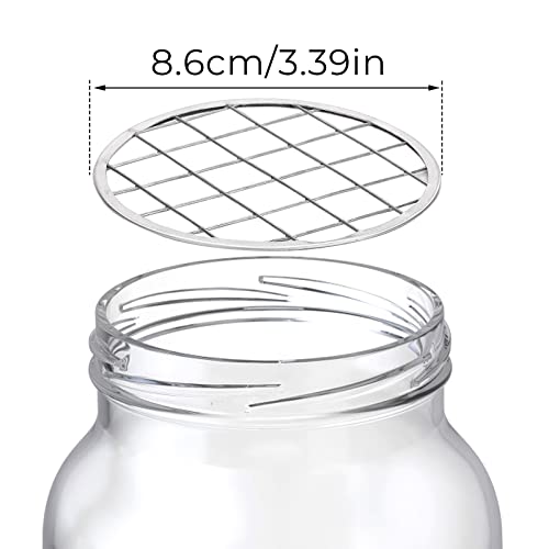 ASTER 8 Pieces Mason Jar Flower Insert Lid for Wide Mouth Canning Jars Flower Lid Insert with Square Grids for Fixing Plants Flower Arrangement, Vase Decoration Accessories