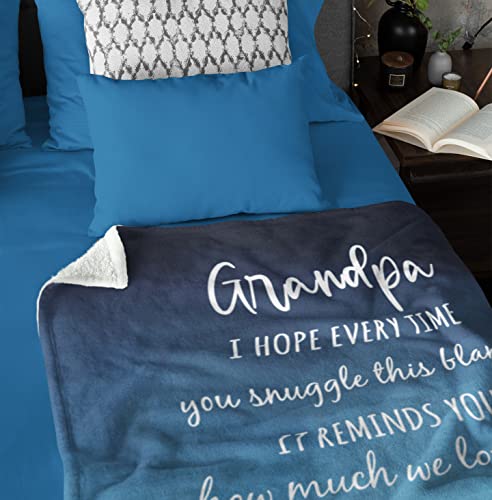 Julazy Grandpa Gifts Blanket 60"x50", Gifts for Grandpa from Granddaughter Grandson, Grandpa Gifts from Grandchildren, Best Granddad Gifts, Great Grandfather Gifts Ideas Throw Blankets