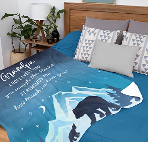 Julazy Grandpa Gifts Blanket 60"x50", Gifts for Grandpa from Granddaughter Grandson, Grandpa Gifts from Grandchildren, Best Granddad Gifts, Great Grandfather Gifts Ideas Throw Blankets