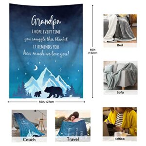 Julazy Grandpa Gifts Blanket 60"x50", Gifts for Grandpa from Granddaughter Grandson, Grandpa Gifts from Grandchildren, Best Granddad Gifts, Great Grandfather Gifts Ideas Throw Blankets