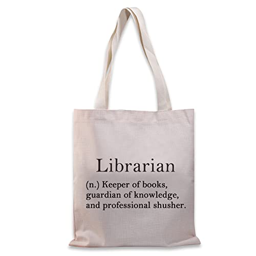 BDPWSS Librarian Tote Bag For Women School Librarian Gift Librarian Appreciation Gift Librarian Definition Gift (Keeper of books TG)