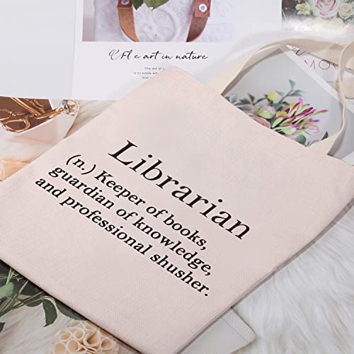 BDPWSS Librarian Tote Bag For Women School Librarian Gift Librarian Appreciation Gift Librarian Definition Gift (Keeper of books TG)