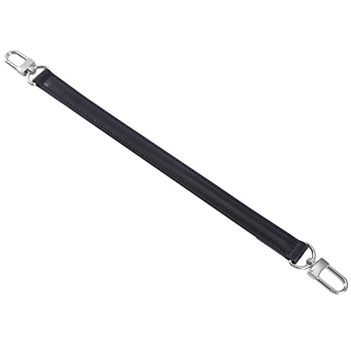 Genuine Leather Plain Strap Replacement Top Handle Leather Strap for Neonoe Handbag(Black-Silver Lock)