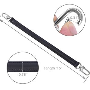 Genuine Leather Plain Strap Replacement Top Handle Leather Strap for Neonoe Handbag(Black-Silver Lock)