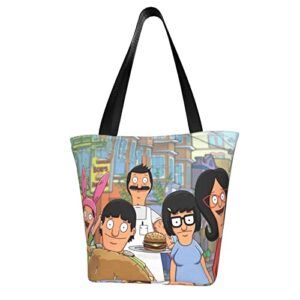 bobs-burgers women’s tote bag large capacity shoulder handbag for school travel beach shopping business work