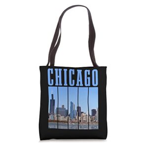 chicago skyline illinois vintage pride chicago tote bag