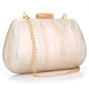 acrylic purse and handbag for women small clutch purses acrylic evening clutch bag shoulder bag with gold chain (champagne)