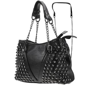 galpada studded handbag studded bag black crossbody bag rivet shoulder bag leather tote bag crossbody handbags rivet shoulder bag