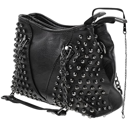 GALPADA Studded Handbag Studded Bag Black Crossbody Bag Rivet Shoulder Bag Leather Tote Bag Crossbody Handbags Rivet Shoulder Bag