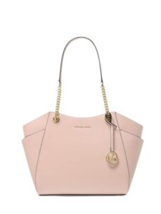 michael kors women’s jet set travel saffiano leather chain shoulder tote, large (soft pink)