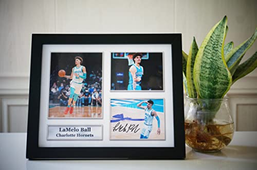 Memocious LaMelo Ball Reprint Signed Autograph Photo Poster Picture Framed Display Decorations Gifts Memorabilia