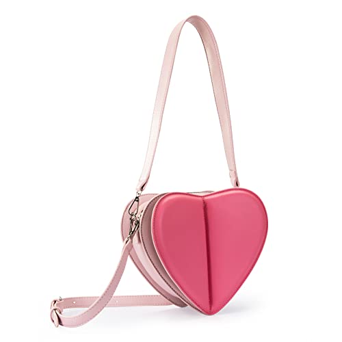 Milan Chiva Crossbody Shoulder Evening Bag for Women Heart Shape Handle Satchel Clutch Purses Ladies Handbags 90s Y2k Bags Pink MC-1024PK