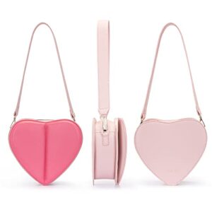 Milan Chiva Crossbody Shoulder Evening Bag for Women Heart Shape Handle Satchel Clutch Purses Ladies Handbags 90s Y2k Bags Pink MC-1024PK