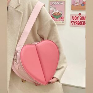 Milan Chiva Crossbody Shoulder Evening Bag for Women Heart Shape Handle Satchel Clutch Purses Ladies Handbags 90s Y2k Bags Pink MC-1024PK