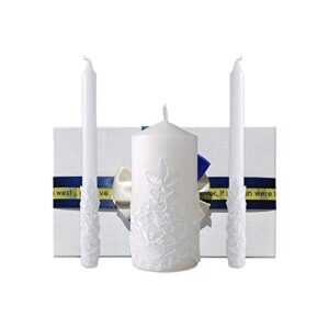 unity candles for wedding ceremony set, wedding accessories for reception ceremony – wedding gifts – candle sets – 5.5 inch pillar and two 9.8 inch tapers