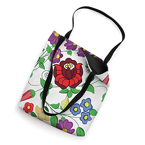 Hungarian folk art vector desing from kalocsa printed magyar Tote Bag