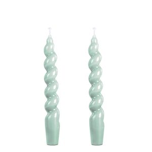 berkebun 20cm spiral taper candle -conical stick candles,h7.5inch, for holiday wedding party wax unscented dinner candle long votive candles,christmas giftt,chime candles.(2, blue)