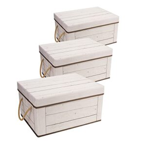 livememory storage bins with lids – 3 pack, decorative storage boxes with lids and handles