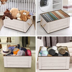 Livememory Storage Bins with Lids - 3 Pack, Decorative Storage Boxes with Lids and Handles