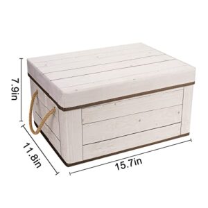 Livememory Storage Bins with Lids - 4 Pack, Decorative Storage Boxes with Lids and Handles