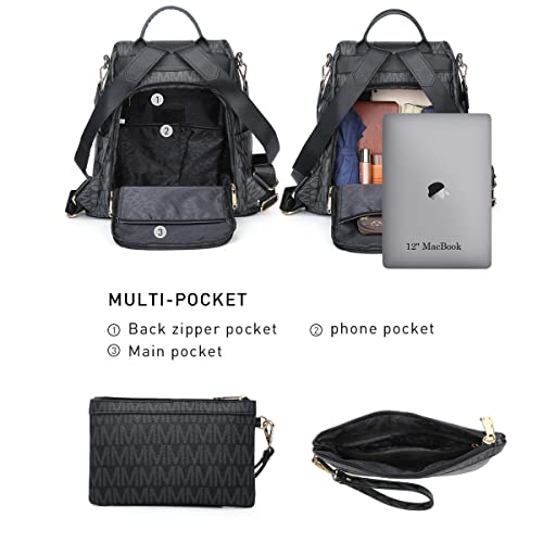 MKP Women Fashion Backpack Handbags with Matching Wallet