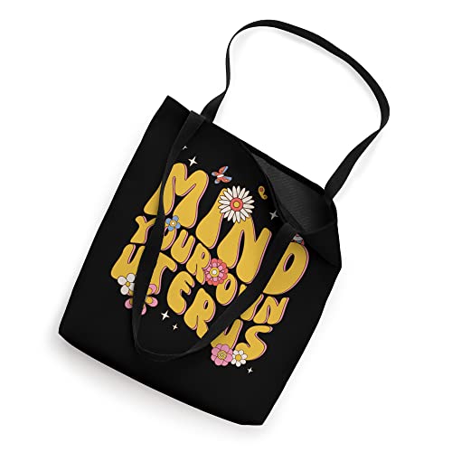 Mind Your Own Uterus Pro Choice Feminist Retro Floral Tote Bag