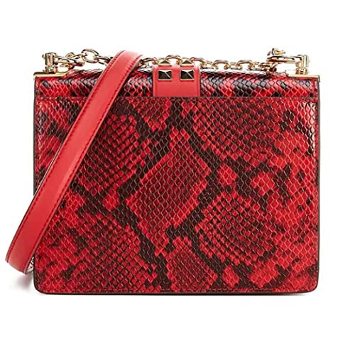 Greenwich Small Studded Snake Embossed Leather Crossbody Bag