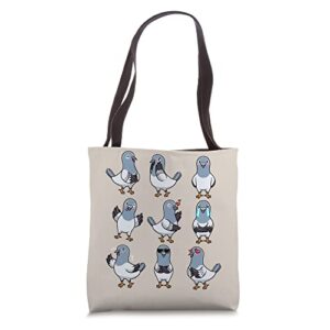 Pigeon Bird Columbidae Emoticons Pigeon Breeder Tote Bag