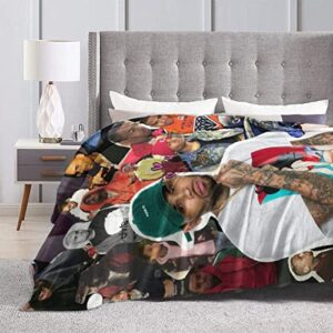 Chris Brown Blanket Flannel Blanket Fleece Throw Warm Plush Microfiber Blanket All Season Warm Be (50X40 inches), Black, (CCA-009)