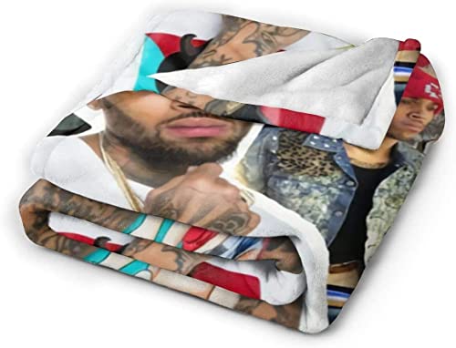 Chris Brown Blanket Flannel Blanket Fleece Throw Warm Plush Microfiber Blanket All Season Warm Be (50X40 inches), Black, (CCA-009)