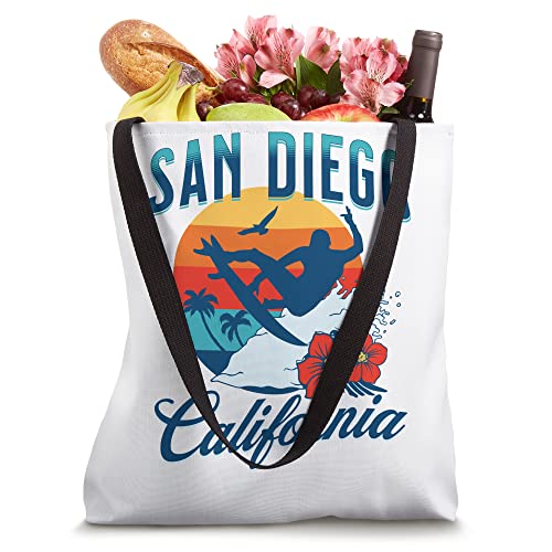 San Diego California Beach Surf Summer Vacation Vintage Tote Bag