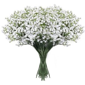 lylyfan 18 pcs babys breath artificial flowers, gypsophila real touch flowers for wedding party home garden decoration