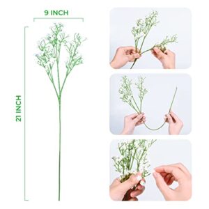 LYLYFAN 18 Pcs Babys Breath Artificial Flowers, Gypsophila Real Touch Flowers for Wedding Party Home Garden Decoration