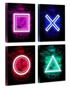 gamer room decor for boys – gaming wall art – framed 8″x10″ – printed neon gaming room decor – posters for boys room – video game decor – gaming wall decor